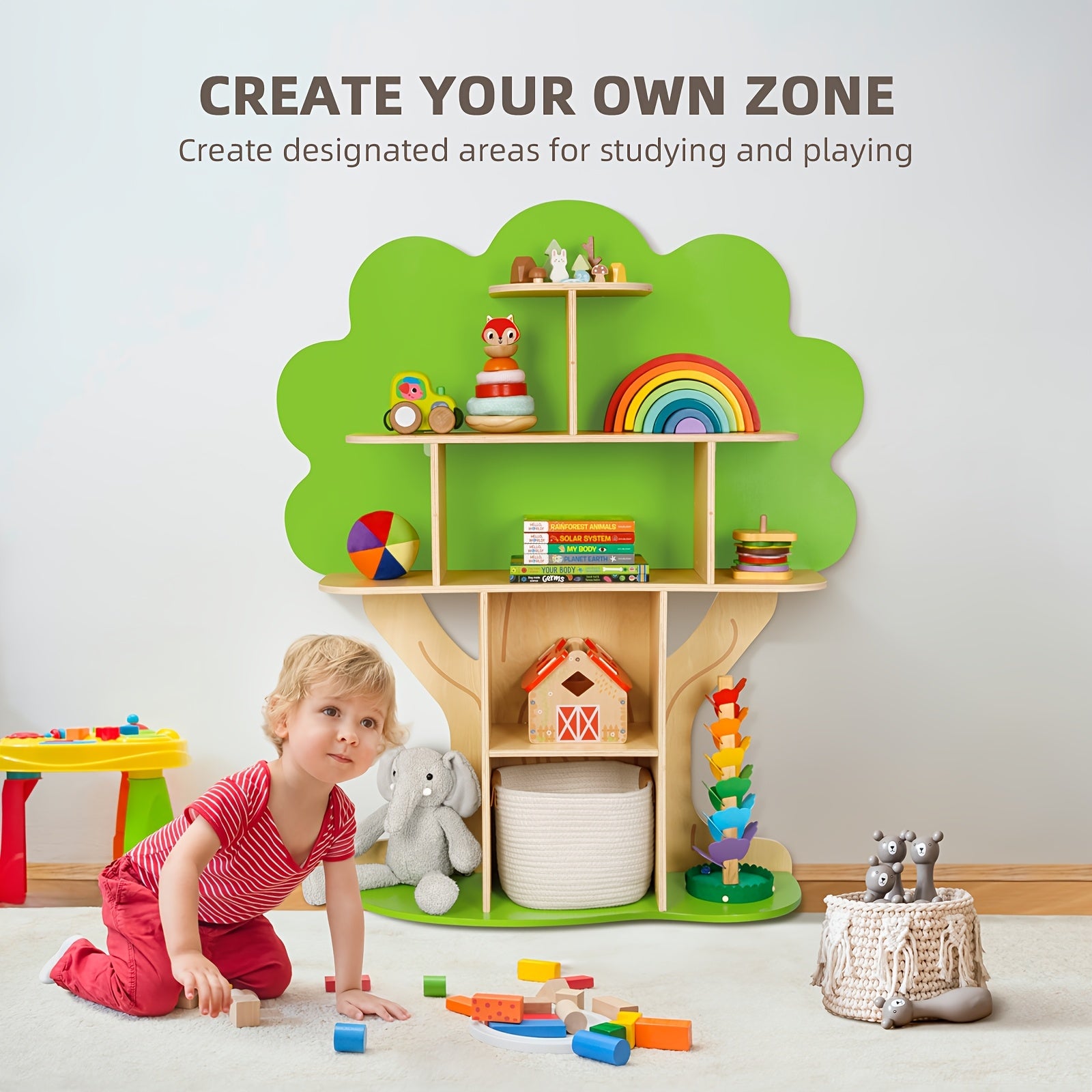 Wooden Bookshelf for Children, Designed to Display And Organize Books in Reading Areas, Classrooms, Playrooms, And Nurseries