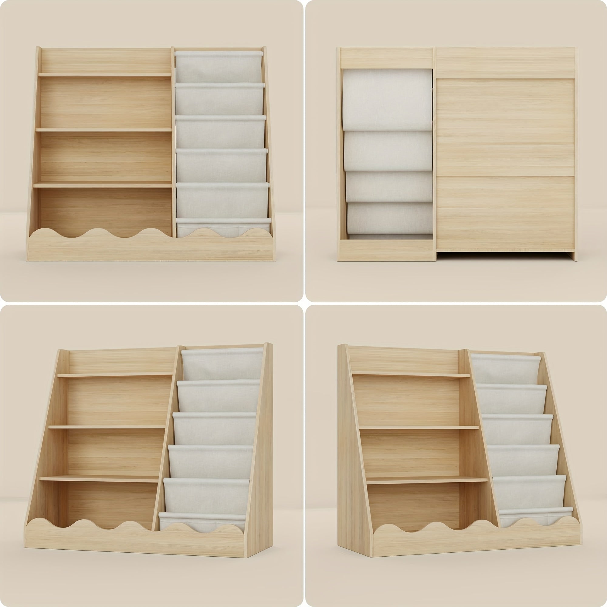 Multi Functional Children's Bookshelf And Toy Storage Cabinet -6-story Trapezoidal Frame, Easy to Assemble, Suitable for Bedrooms, Living Rooms, Game Rooms, Offices, Schools, Storage Racks, Children's Bookcases, Newspaper Racks, Minimalist Design