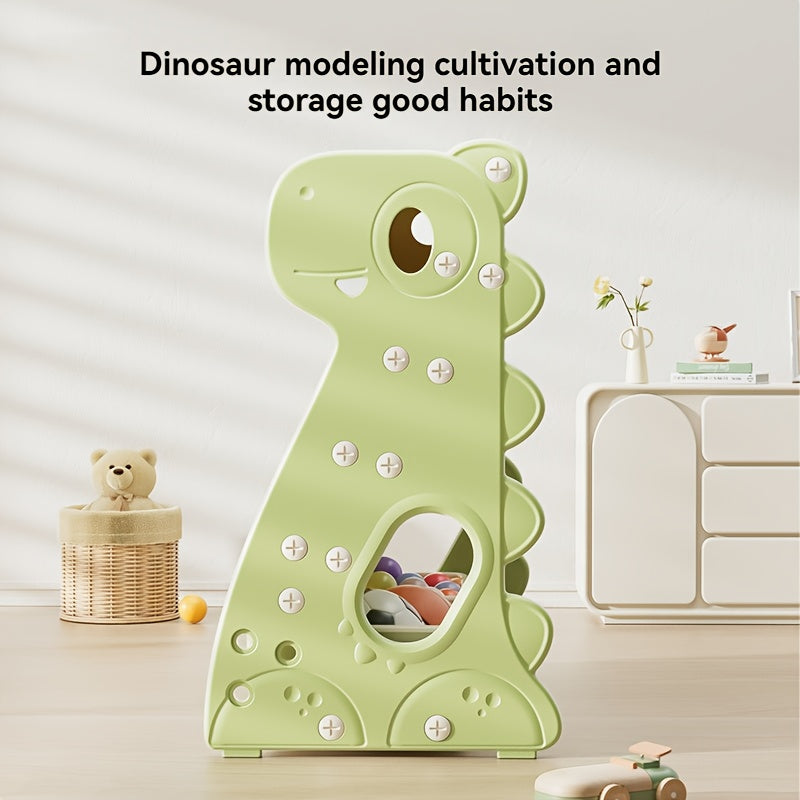 Multi-Layer Bookshelf Children's Multi-Layer Picture Book Shelf, Multifunctional Bookshelf and Storage 2-in-1, Suitable for Living Room, Bedroom, and Kids' Room, Easy to Install, Dinosaur Design